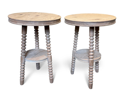 Side Tables in Oak with Bobbin Legs.