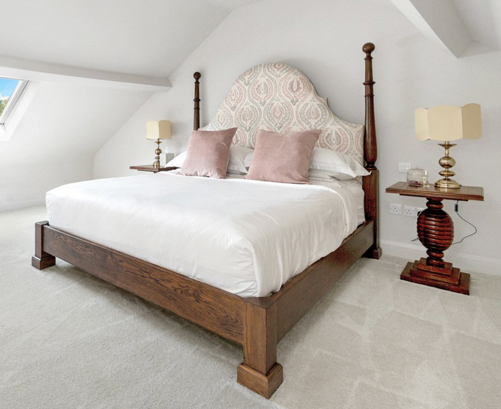 Super King Oak Bed Frame & Pair Beehive Bedside Tables - £POA