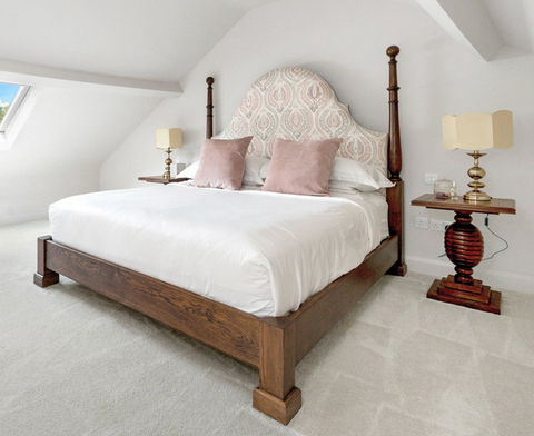 Super King Oak Bed Frame & Pair Beehive Bedside Tables - £POA