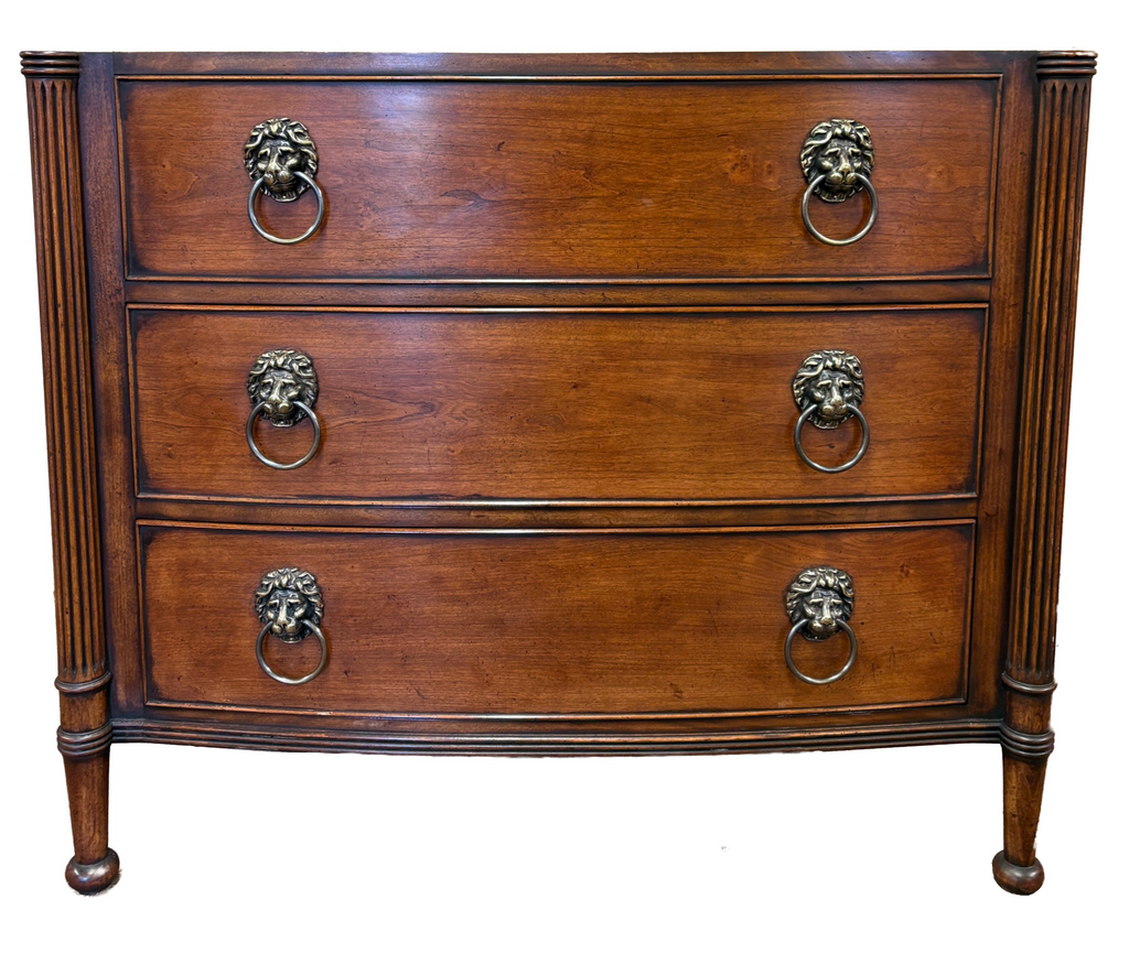 Custom bow‑fronted antique style vanity unit made to order in the UK