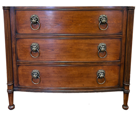 Custom bow‑fronted antique style vanity unit made to order in the UK