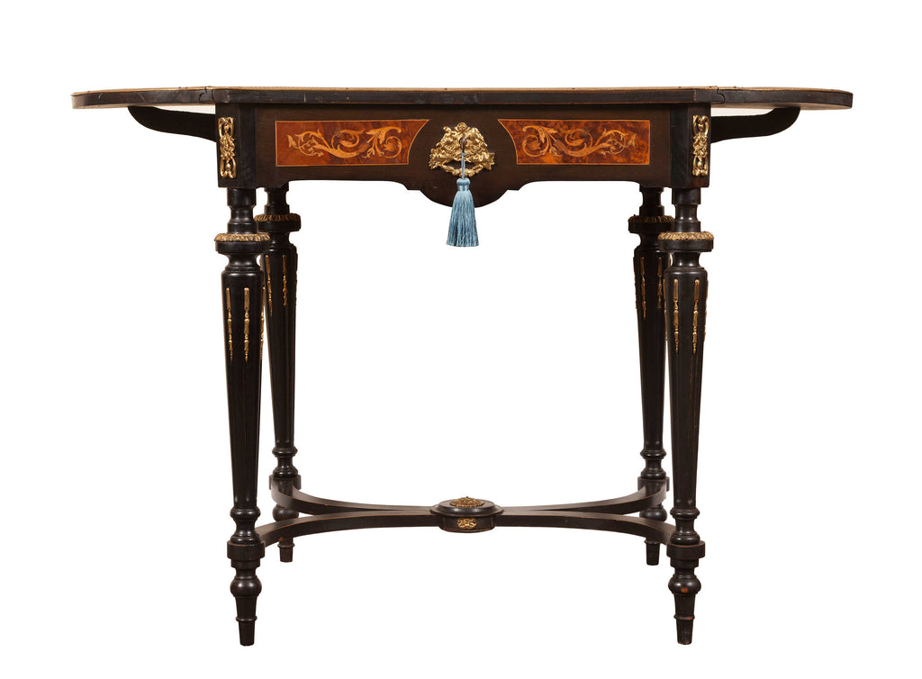 Pretty Inlaid French Occasional Antique Table with drop leaves