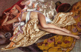 Acrylic Painting, Nude with Silks by Andre Belichenko