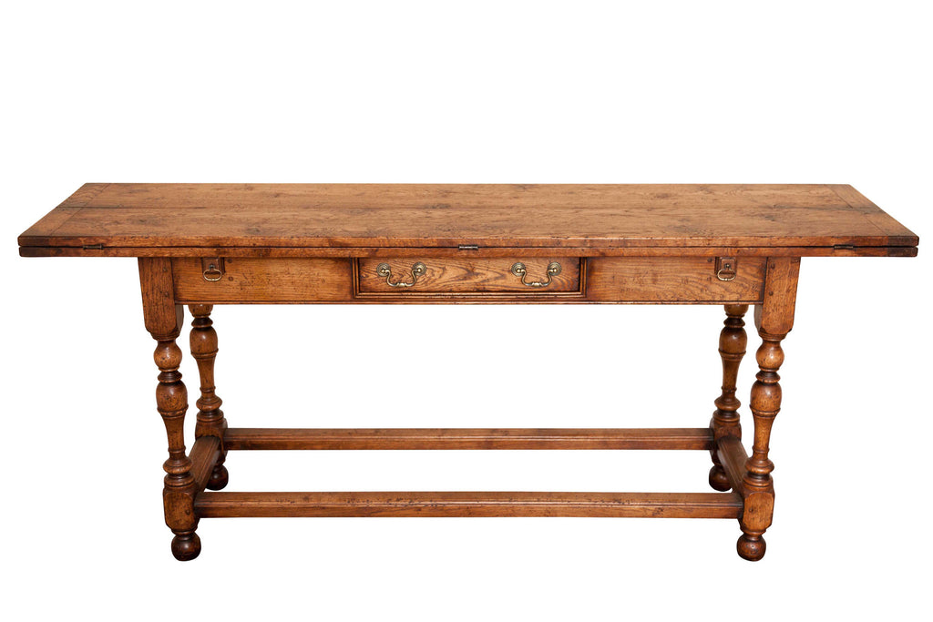 Rustic oak console dining table made in the UK