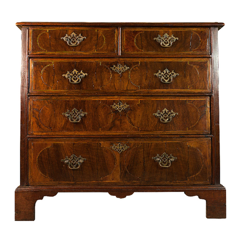antique chest of drawers in walnut