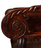 detail of antique mahogany dining chair