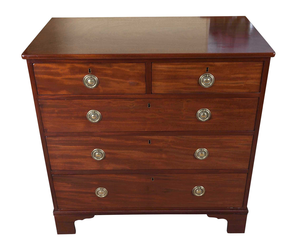 George III Mahogany Flat fronted Mahogany chest of drawers