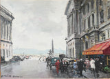 Oil Painting, Parisian Street Scene by Jules René Hervé (1887-1981)