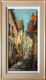 Oil Paintings, Pair of Dutch Street Scenes circa 1950