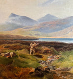 Oil Painting, Shooting Landscape Scene 19th Century