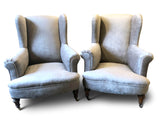 ON SALE - Fine Pair of Low Wingback Armchairs (England, c. 1920). SALE PRICE: