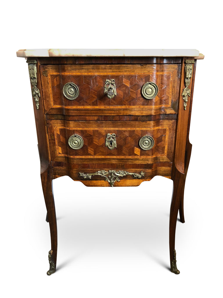 19th Century Rosewood French Parquetry Side/Bedside Table
