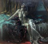 Oil painting, Nude by Arnulf De Bouche circa 1920.