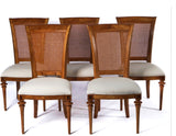 Dining Chairs, Set of 12 Walnut & Ash banded with Bergere Backs.