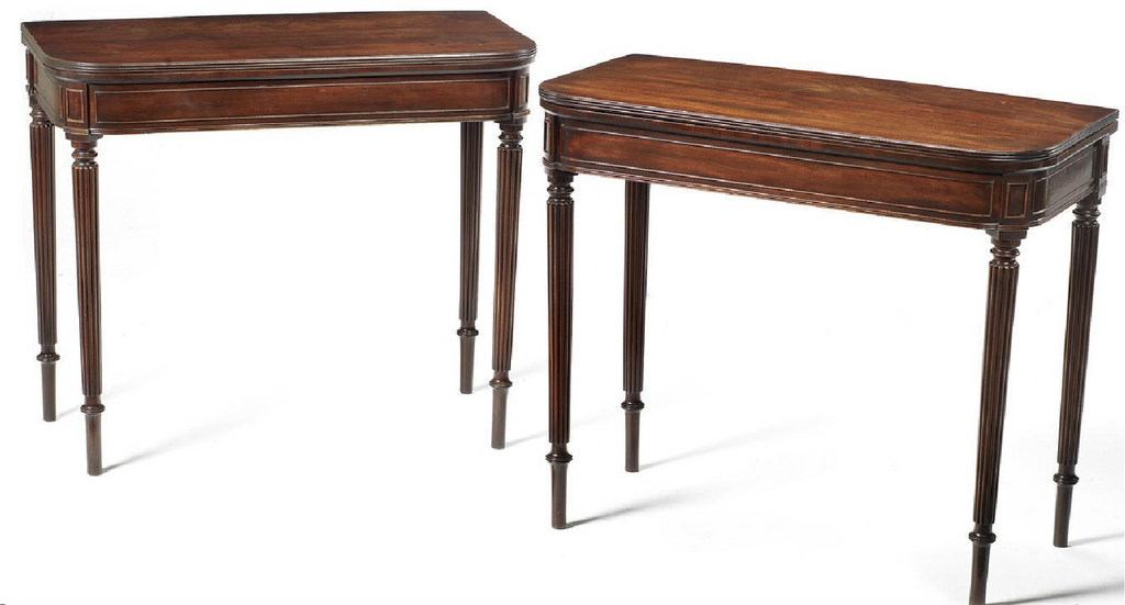 x SOLD : Pair of Regency Mahogany Card Tables attributed to Gillows