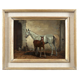 Set of Four Hungarian School Oils on Panel of Horses