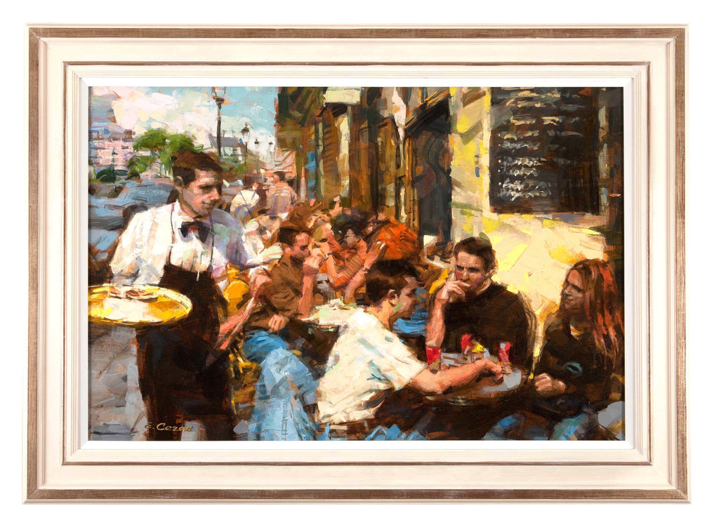 SOLD Oil on Canvas 'Cafe Scene' by Eugene Segal