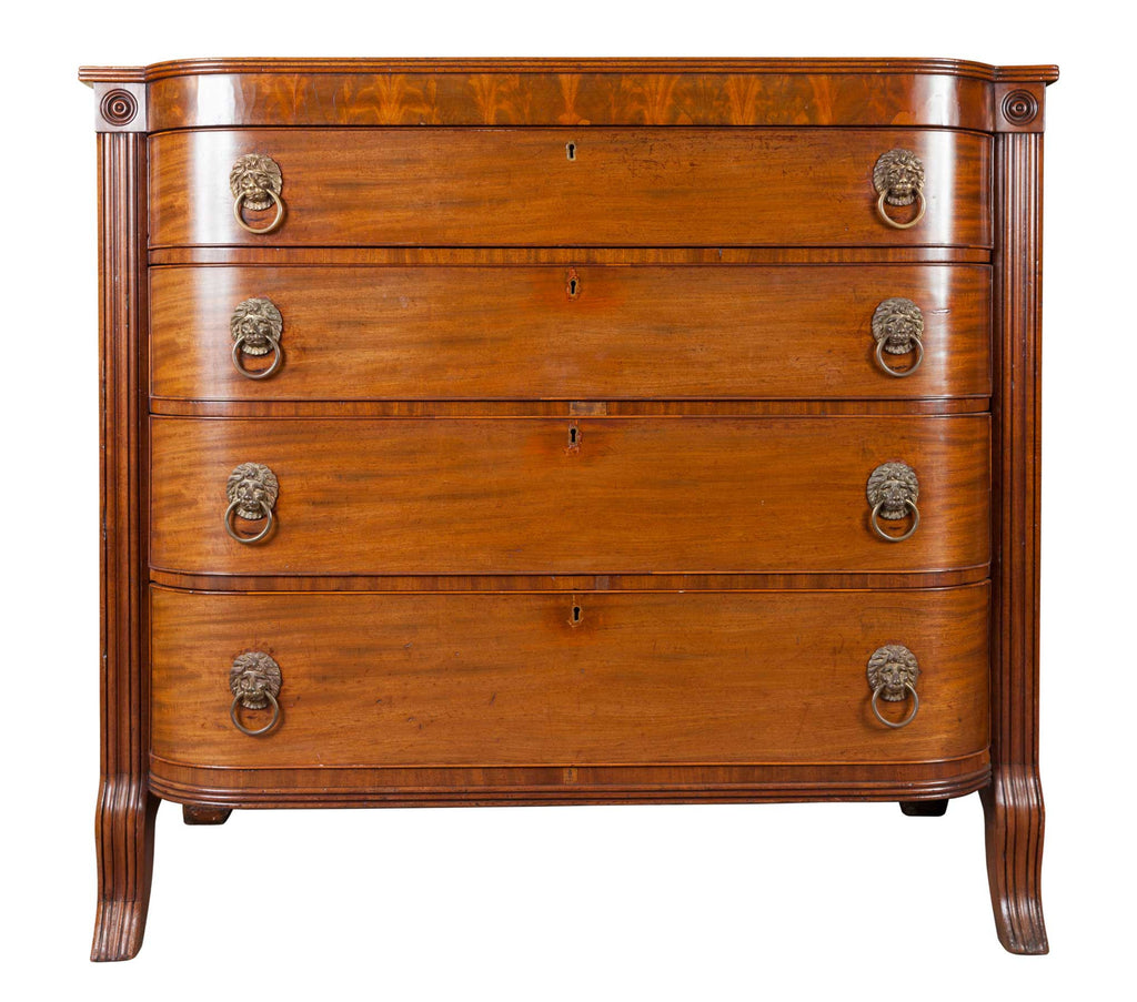 x SOLD : Large Antique Scottish Mahogany D Shaped Chest of Drawers, circa 1810