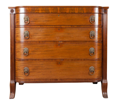 x SOLD : Large Antique Scottish Mahogany D Shaped Chest of Drawers, circa 1810