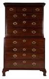 x SOLD : A George II Cuban Mahogany Secretaire Chest on Chest