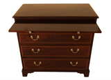 antique mahogany and satinwood chest of drawers showing brush slide