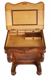 Antique davenport writing desk made of burr walnut