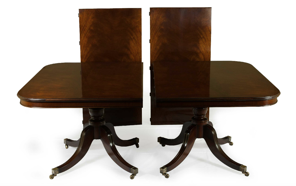 antique twin pedestal mahogany dining table