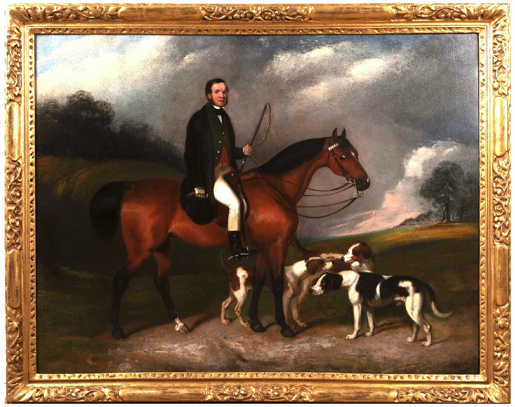 x SOLD : Large Hunting Oil on Canvas; attributed to William Barraud (1810-1850)