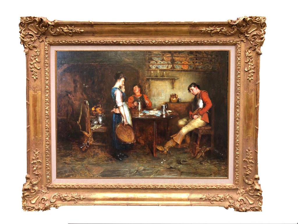 Oil on Panel by Charles Martin Hardie RSA (1858-1916) Interior Scene (Scotland, c. 1891) Sale Price: